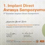 2010 1inci Implant Direct Avrasya Sempozyumu Katılım Belgesi