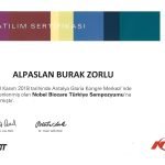 2018 Nobel Biocare Türkiye Sempozyumu Katılım Sertifikası
